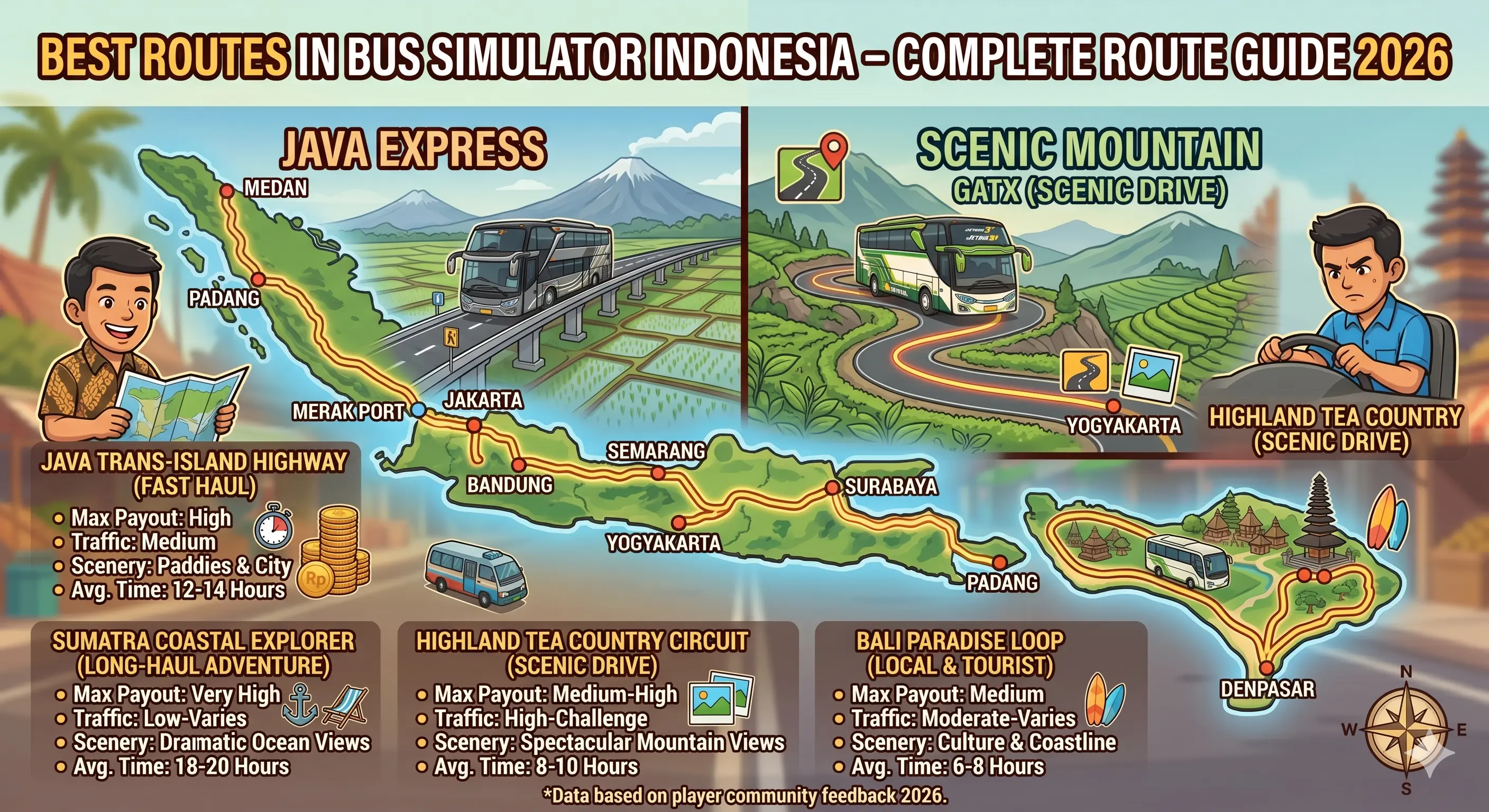 Best Routes in Bus Simulator Indonesia – Complete Route Guide 2026 1 Best Routes in BUSSID – Complete Route Guide 2026
